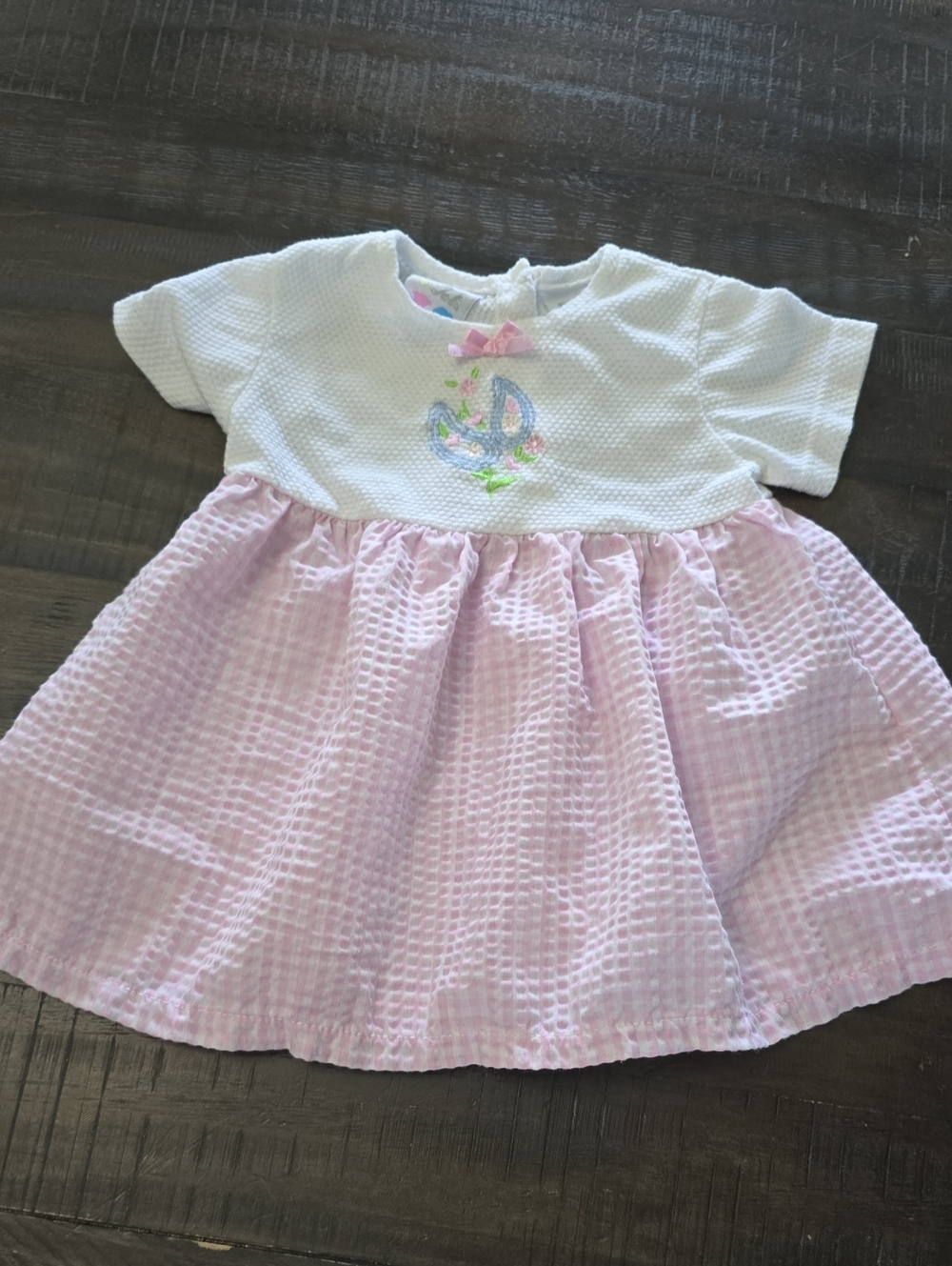 Tiny toys girls gingham dress 12m. Euc
